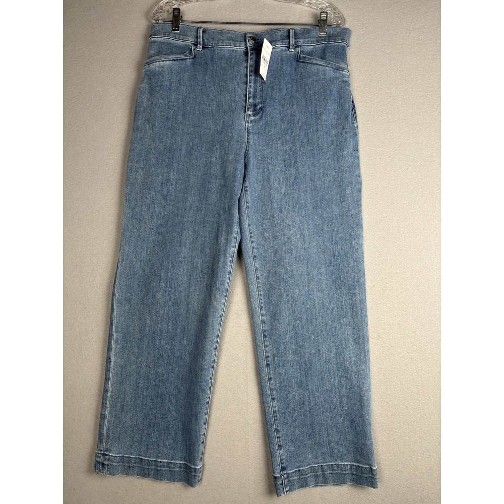 Ann Taylor Jeans Womens 12 Blue Straight Crop High Rise Ankle Denim New NWT